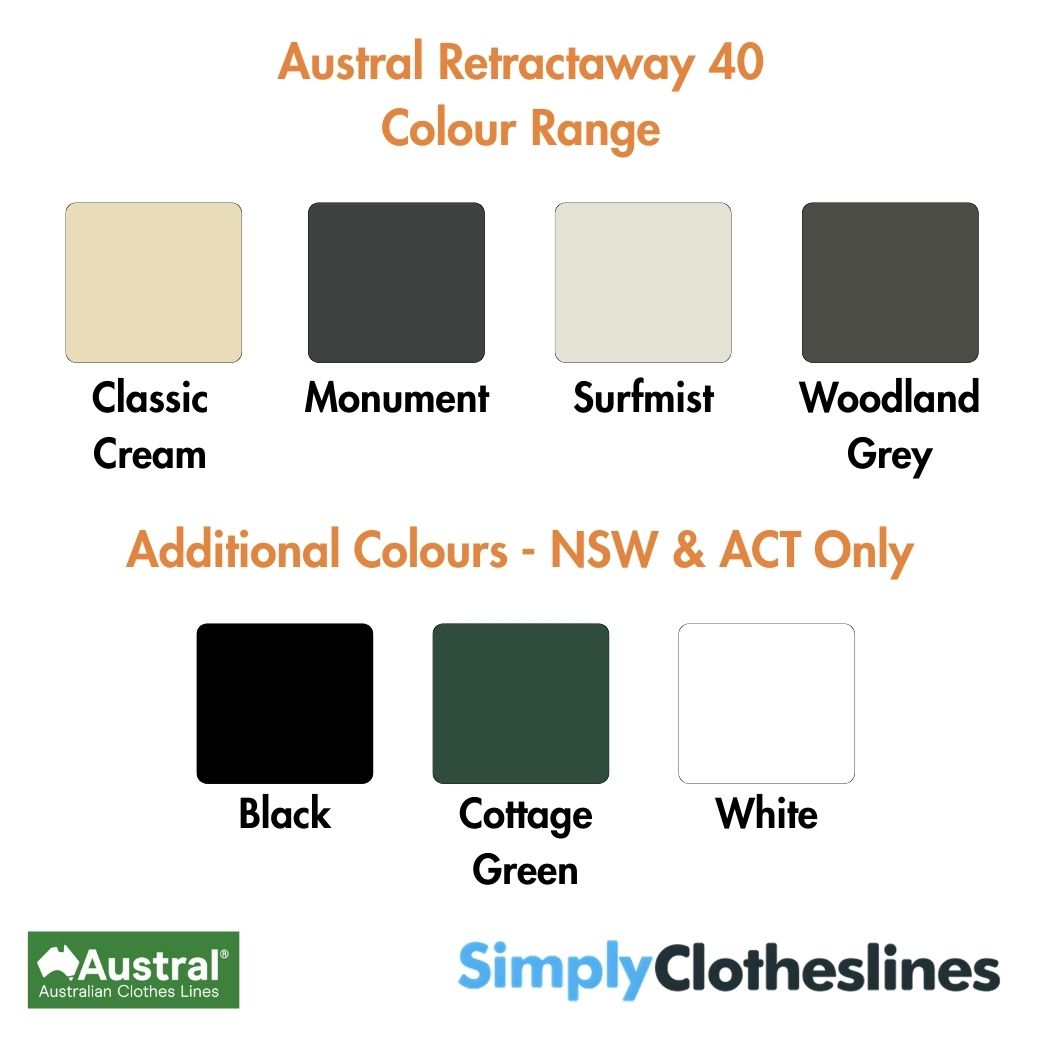 Austral Retractaway 40 Clothesline - Simply Clotheslines
