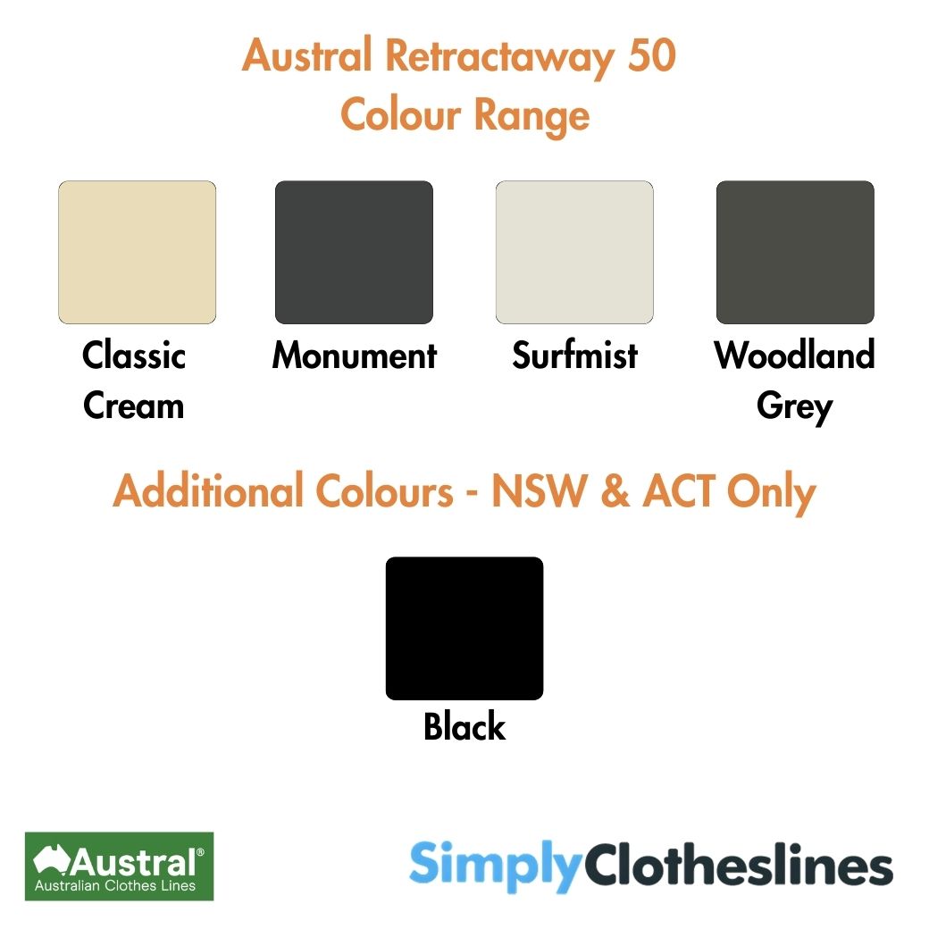 Austral Retractaway 50 Clothesline - Simply Clotheslines
