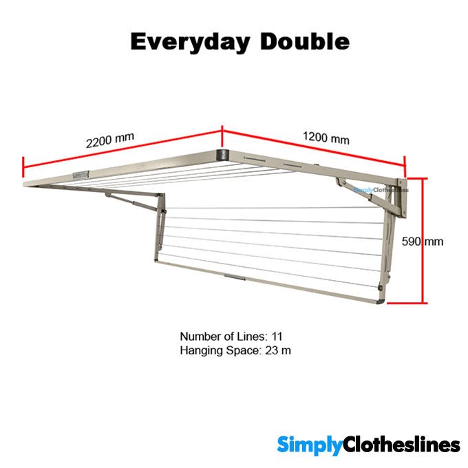 Hills Everyday Double Fold Down Clothesline - Simply Clotheslines