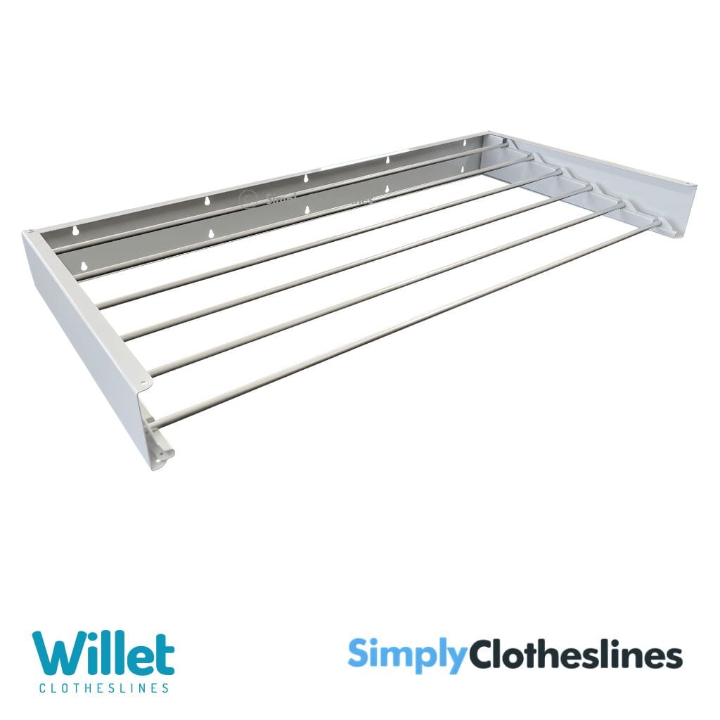 Willet - 100 Wall Mount Fold Down Clothes Airer & Drying Rack - Simply Clotheslines