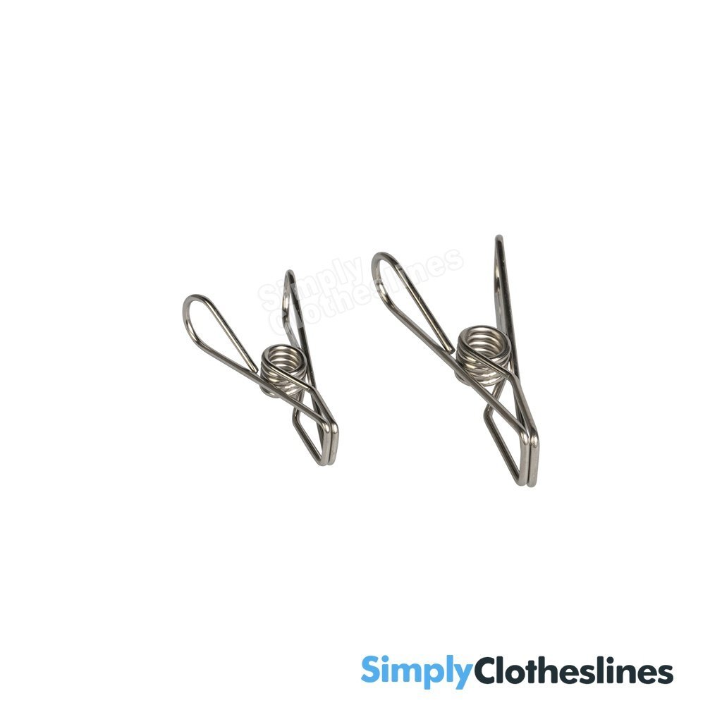 100 Twin Pack Enviro Clothes Pegs Stainless Steel 80 Regular & 20 Large - Simply Clotheslines