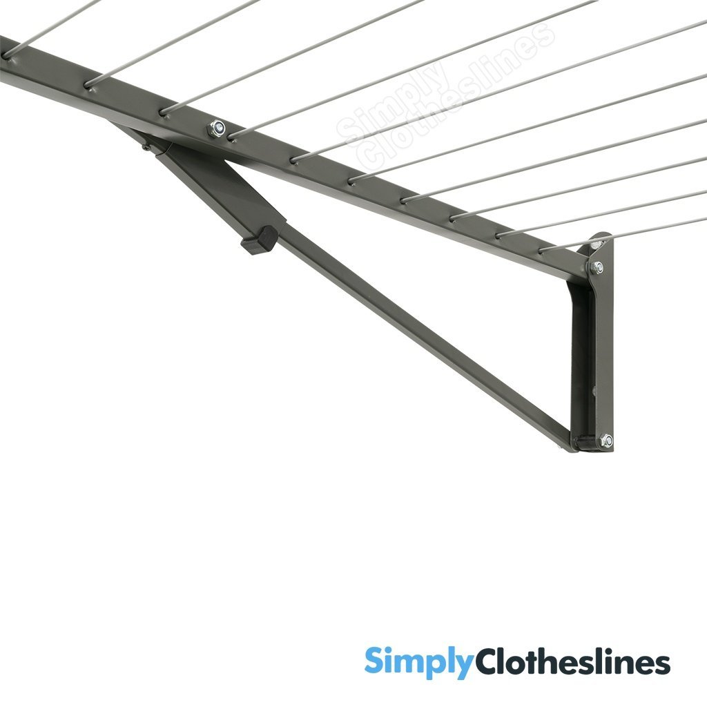 Detailed view of the heavy-duty wall bracket and corner frame and strut of the Austral Fold Down.
