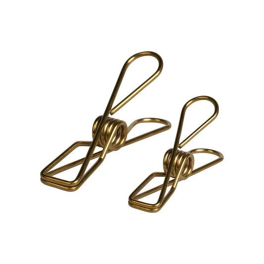 Gold Twin Pack of Enviro Stainless Stainless Steel Clothes Pegs 40 Regular & 10 Large - Simply Clotheslines