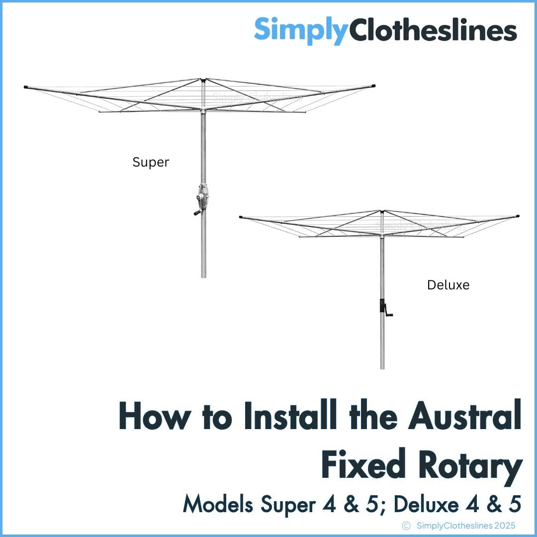 How to Install An Austral Fixed Head Rotary Clothesline - Simply Clotheslines
