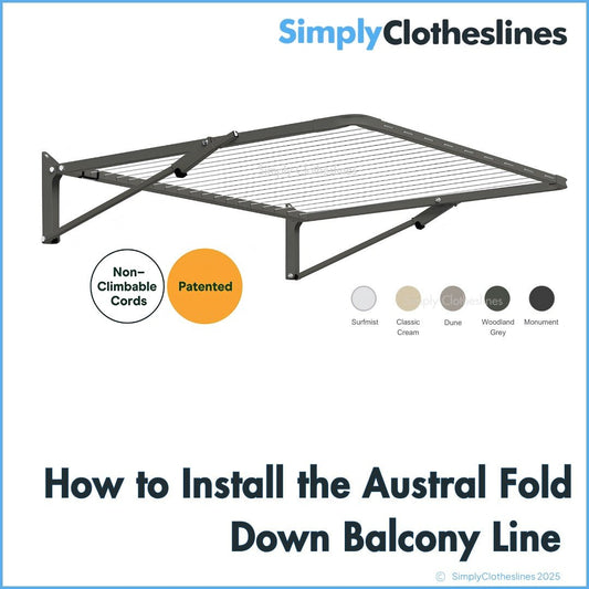 How to Install the Austral Fold Down Balcony Line - Simply Clotheslines