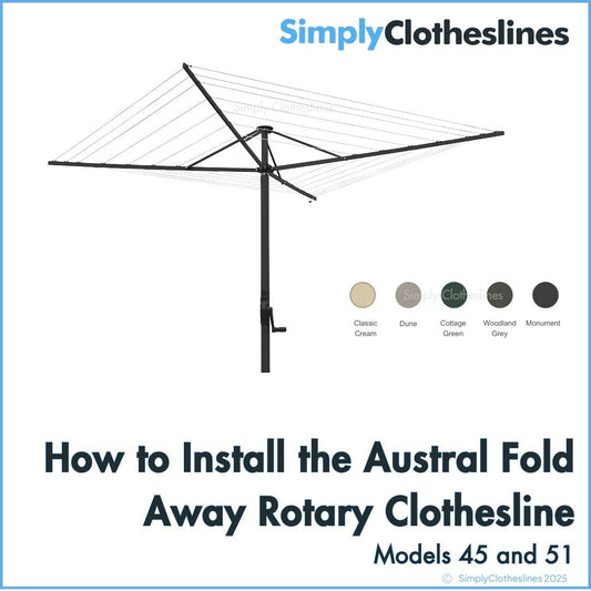 How to Install the Austral Foldaway Rotary Hoists 45 & 51 - Simply Clotheslines