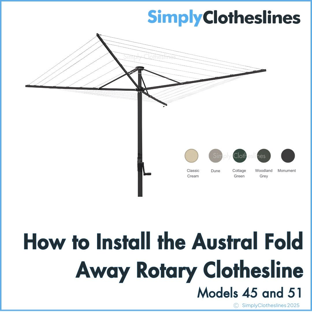 How to Install the Austral Foldaway Rotary Hoists 45 & 51 - Simply Clotheslines