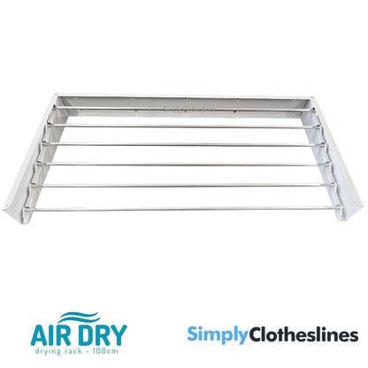 Air Dry - 100 Wall Mount Fold Down Clothes Airer & Drying Rack - Simply Clotheslines