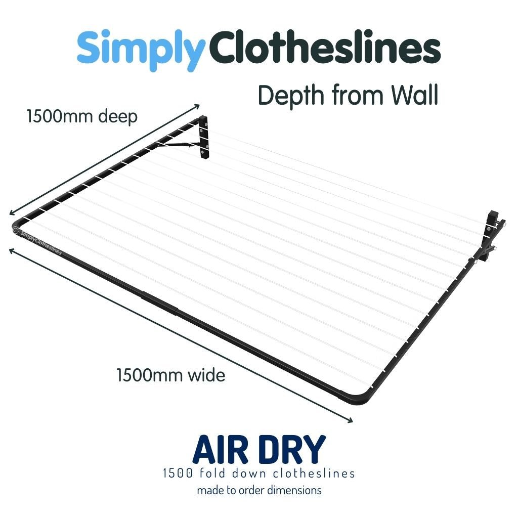 Air Dry 1500 Fold Down Clothesline - Made to Order - Simply Clotheslines