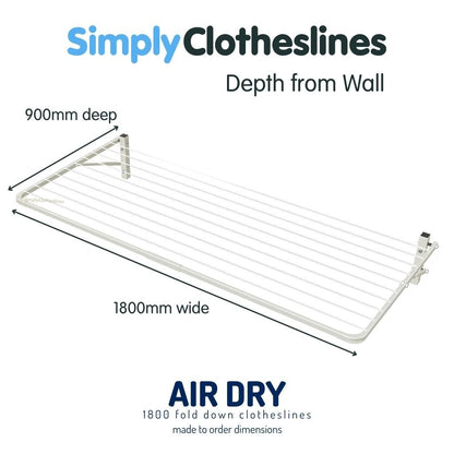 Air Dry 1800 Fold Down Clothesline - Made to Order - Simply Clotheslines