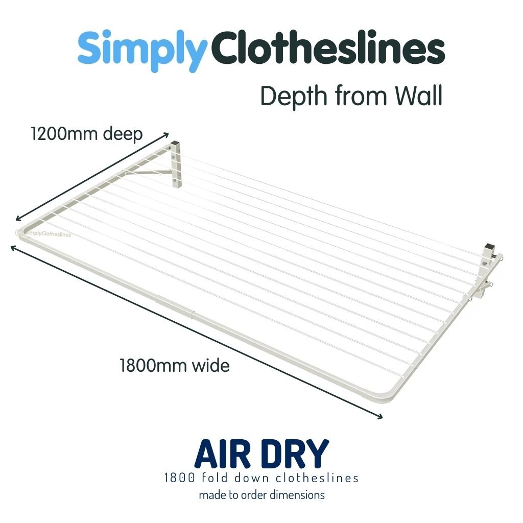 Air Dry 1800 Fold Down Clothesline - Made to Order - Simply Clotheslines
