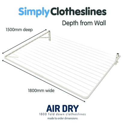 Air Dry 1800 Fold Down Clothesline - Made to Order - Simply Clotheslines