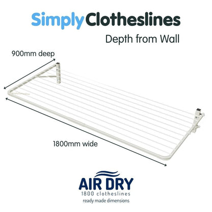 Air Dry 1800 Fold Down Clothesline - Ready Made - Simply Clotheslines