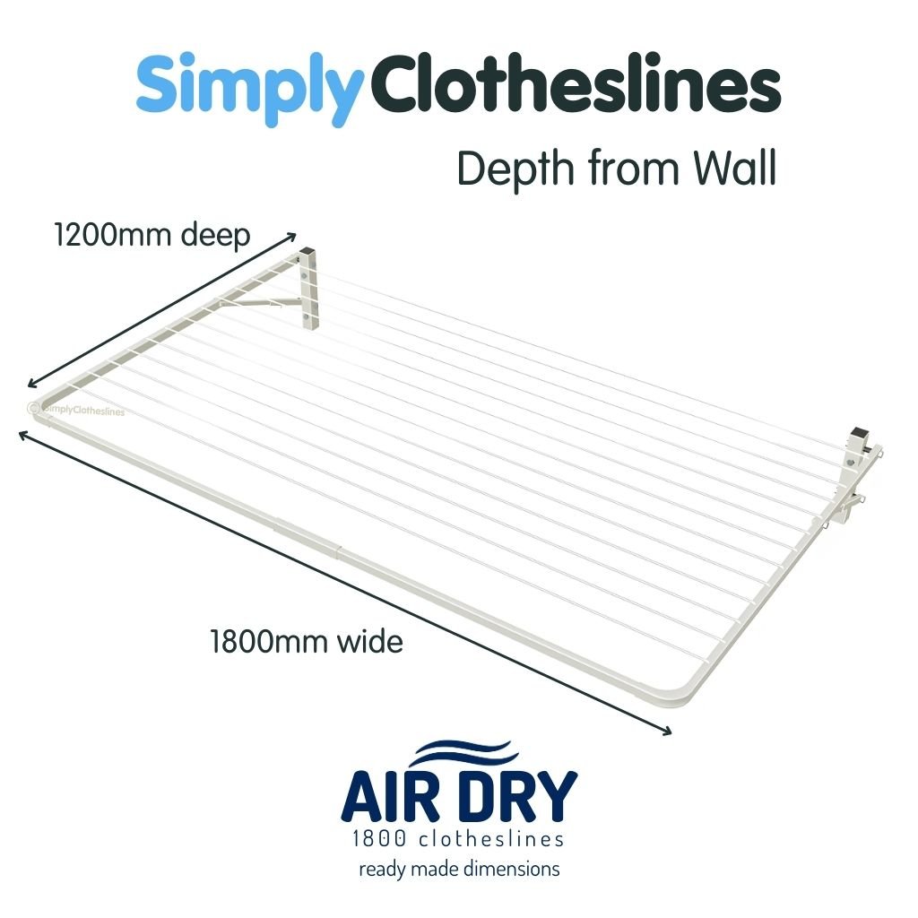 Air Dry 1800 Fold Down Clothesline - Ready Made - Simply Clotheslines