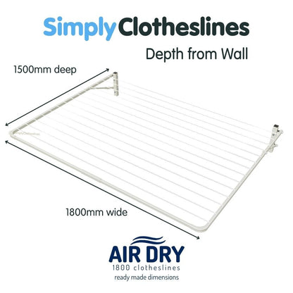 Air Dry 1800 Fold Down Clothesline - Ready Made - Simply Clotheslines