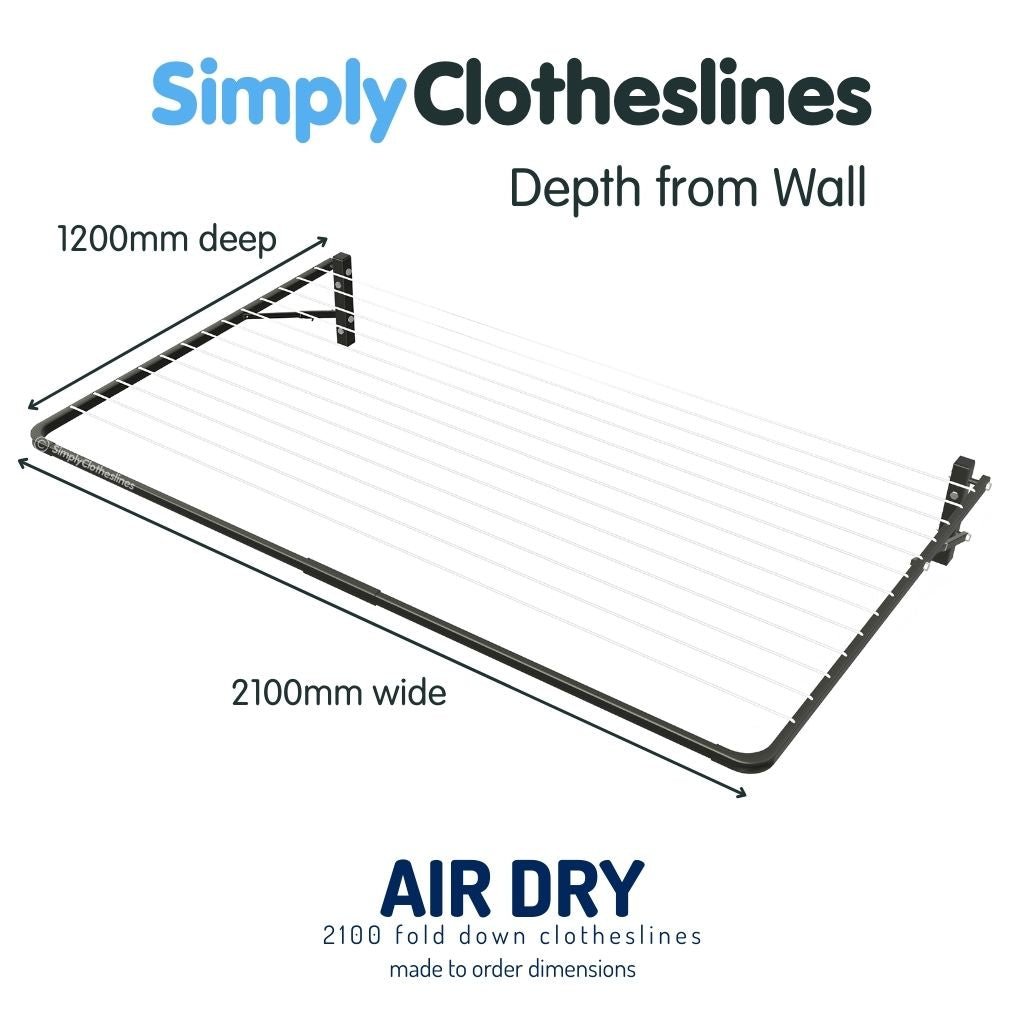 Air Dry 2100 Fold Down Clothesline - Made To Order - Simply Clotheslines