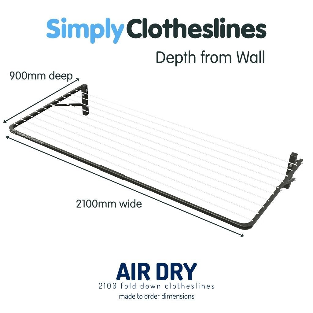 Air Dry 2100 Fold Down Clothesline - Made To Order - Simply Clotheslines