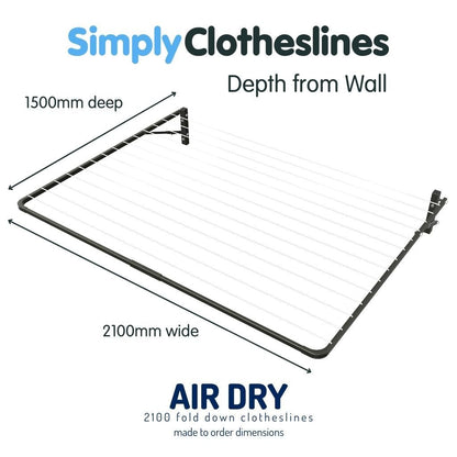 Air Dry 2100 Fold Down Clothesline - Made To Order - Simply Clotheslines