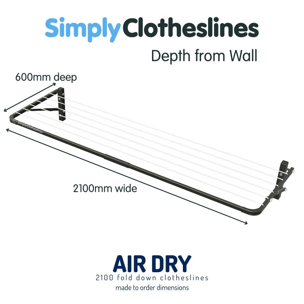 Air Dry 2100 Fold Down Clothesline - Made To Order - Simply Clotheslines