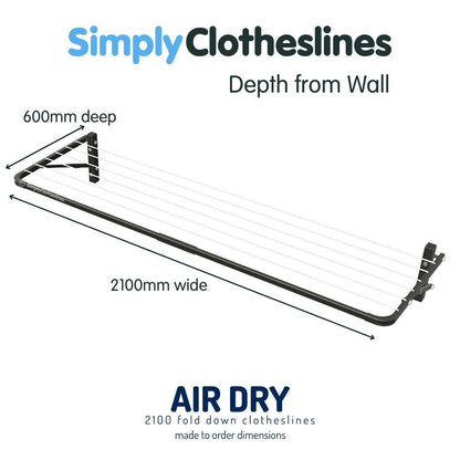 Air Dry 2100 Fold Down Clothesline - Made To Order - Simply Clotheslines
