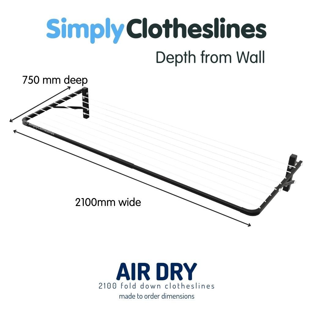 Air Dry 2100 Fold Down Clothesline - Made To Order - Simply Clotheslines