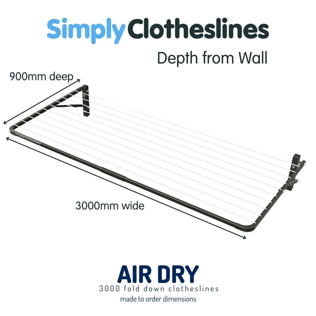 Air Dry 3000 Fold Down Clothesline - Made to Order - Simply Clotheslines