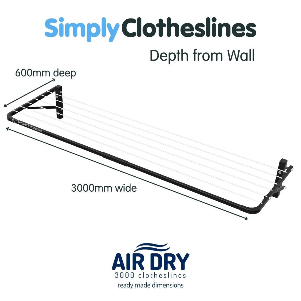 Air Dry 3000 Fold Down Clothesline - Ready Made - Simply Clotheslines