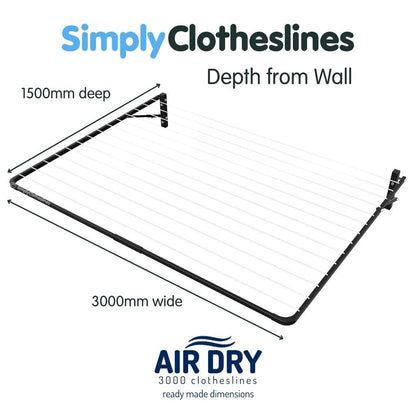 Air Dry 3000 Fold Down Clothesline - Ready Made - Simply Clotheslines