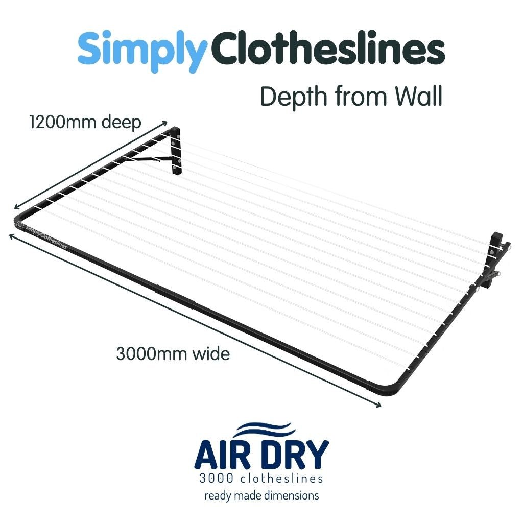 Air Dry 3000 Fold Down Clothesline - Ready Made - Simply Clotheslines