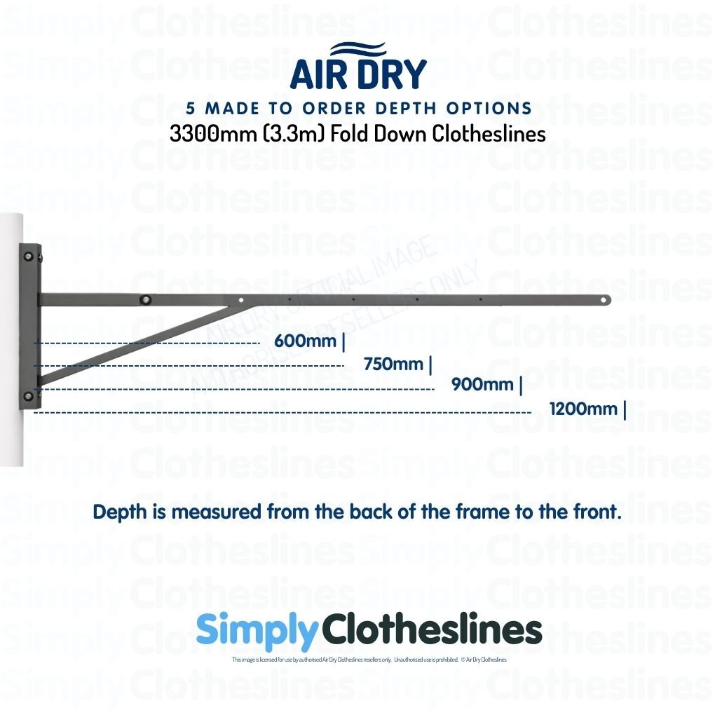 Air Dry 3300 Fold Down Clothesline - Made to Order - Simply Clotheslines