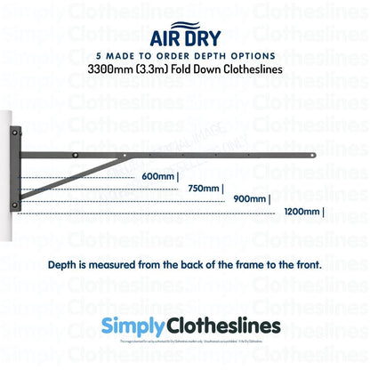 Air Dry 3300 Fold Down Clothesline - Made to Order - Simply Clotheslines