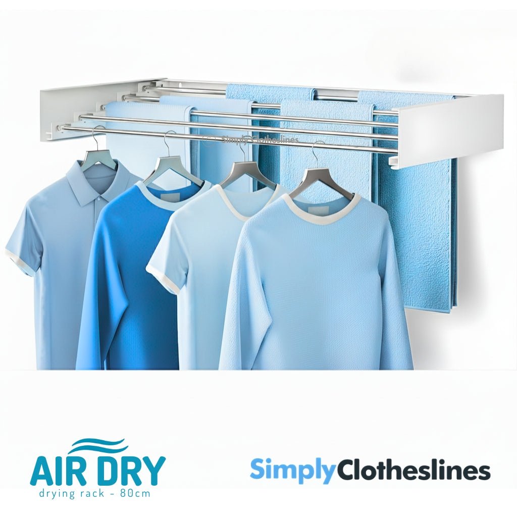 Air Dry - 80 Wall Mount Fold Down Clothes Airer & Drying Rack - Simply Clotheslines