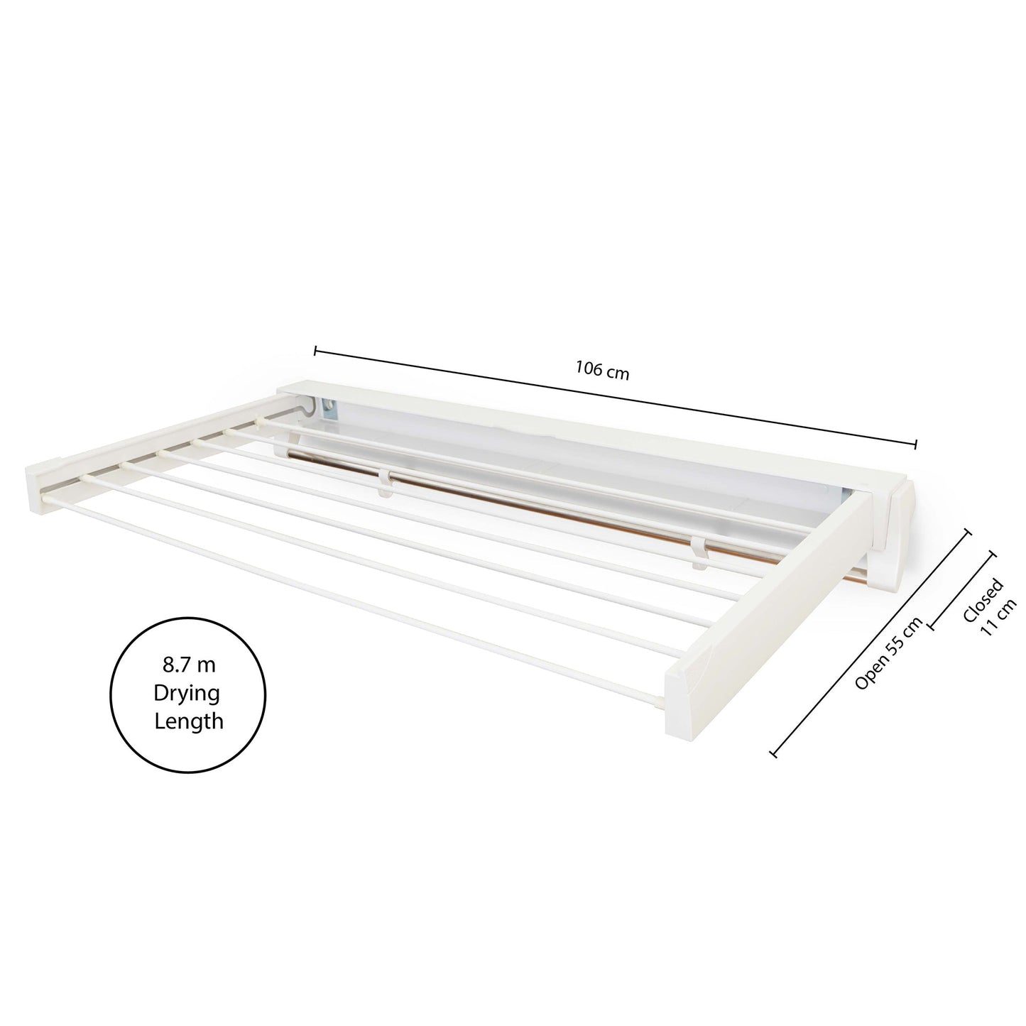 Artweger ArtDry 100 - Indoor Wall - Mounted Clothes Airer Drying Rack - Simply Clotheslines