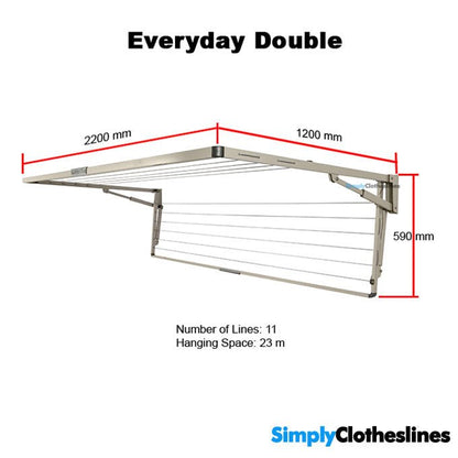 Hills Everyday Double Fold Down Clothesline - Simply Clotheslines