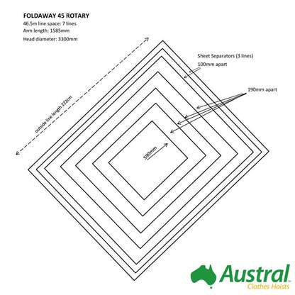 Austral Foldaway 45 Rotary Clothesline - Simply Clotheslines
