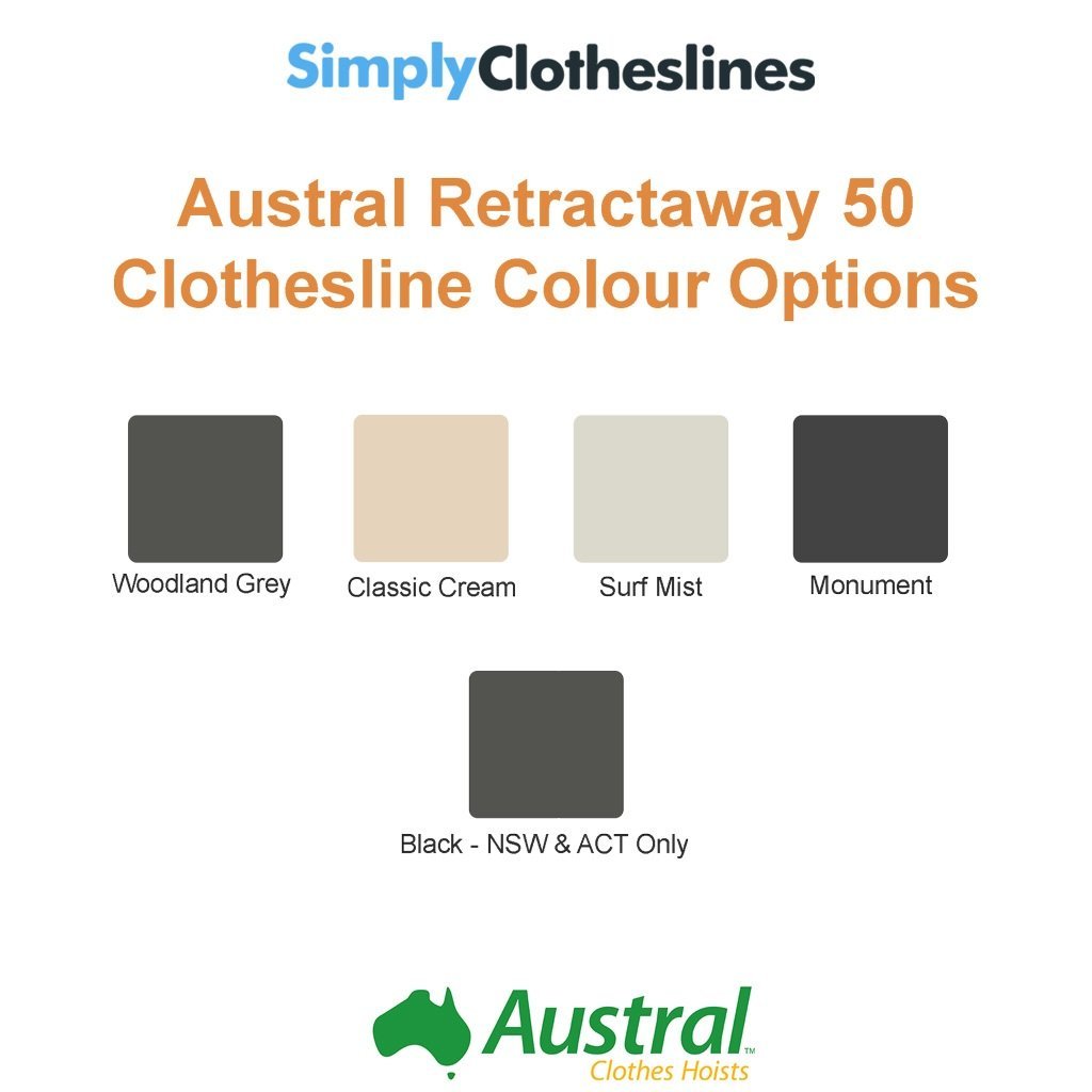 Austral Retractaway 50 Clothesline - Simply Clotheslines
