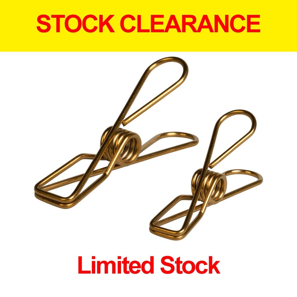 Gold Twin Pack of Enviro Stainless Steel Clothes Pegs 40 Regular & 10 Large - Simply Clotheslines