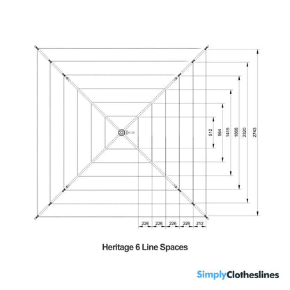 Hills Hoist Heritage 6 Line Rotary Clothesline - Simply Clotheslines