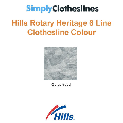 Hills Hoist Heritage 6 Line Rotary Clothesline - Simply Clotheslines