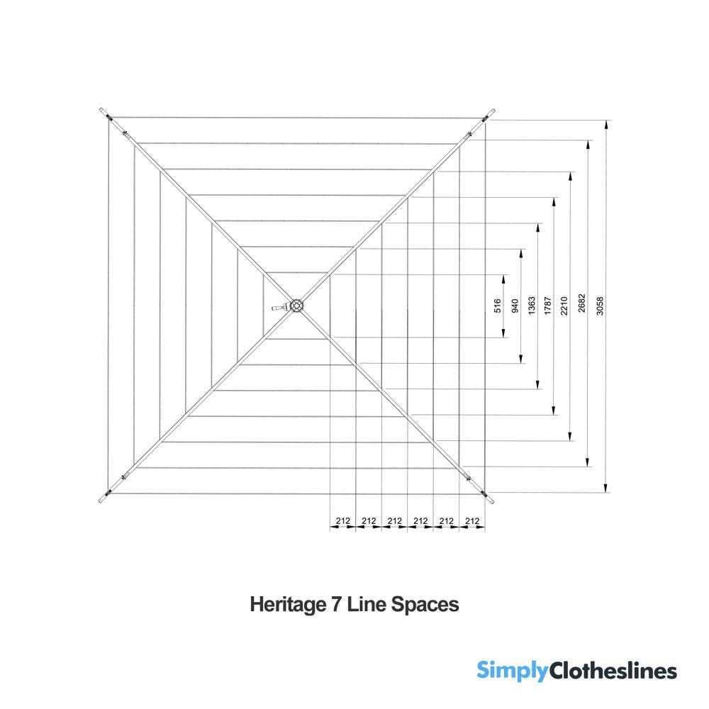 Hills Hoist Heritage 7 Line Rotary Clothesline - Simply Clotheslines