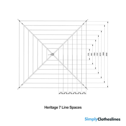 Hills Hoist Heritage 7 Line Rotary Clothesline - Simply Clotheslines