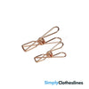 Rose Gold Twin Pack of Enviro Stainless Stainless Steel Clothes Pegs 40 Regular & 10 Large - Simply Clotheslines