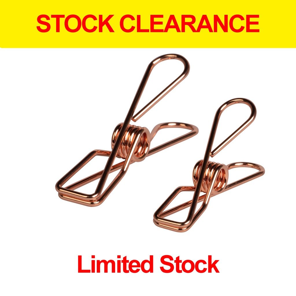 Rose Gold Twin Pack of Enviro Stainless Steel Clothes Pegs 40 Regular & 10 Large - Simply Clotheslines