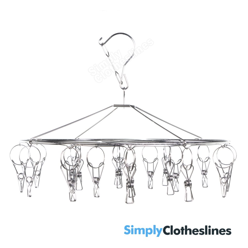 Round ENVIRO Stainless Steel Hanger With 20 x 316 Stainless Steel Pegs - Simply Clotheslines