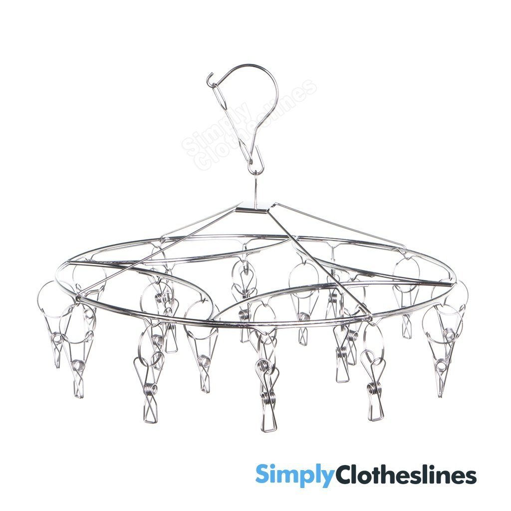 Round ENVIRO Stainless Steel Hanger With 20 x 316 Stainless Steel Pegs - Simply Clotheslines