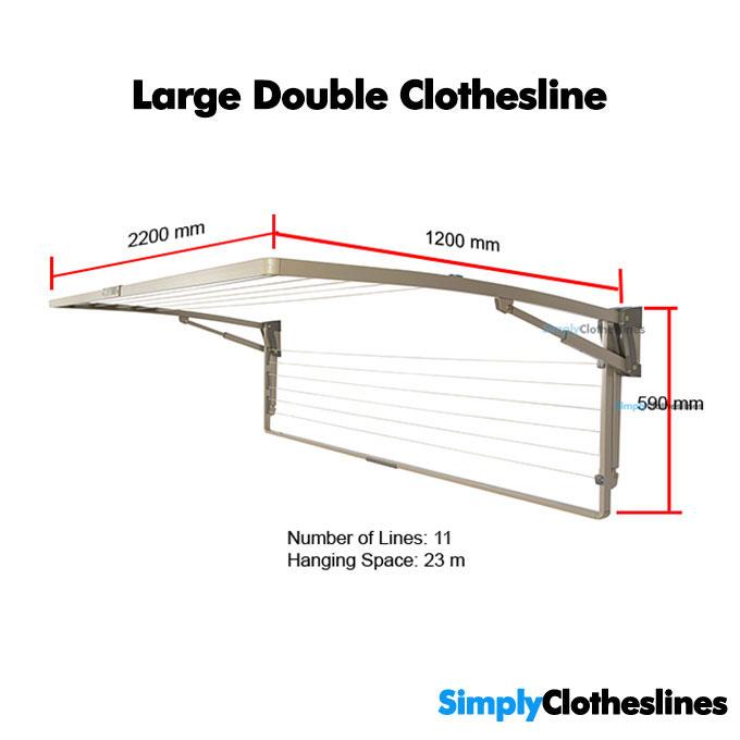 Hills Everyday Double Wall Mounted Clothesline Dimensions 100532 FD45616